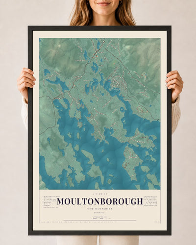 NH Current Atlas 2026 | Moultonborough | 24" x 36" | W/ Black Ayous Wood Frame