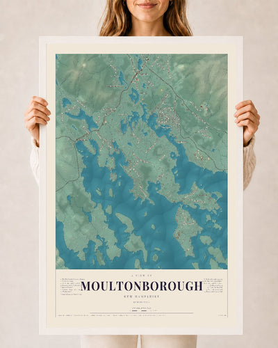 NH Current Atlas 2026 | Moultonborough | 24" x 36" | W/ White Ayous Wood Frame