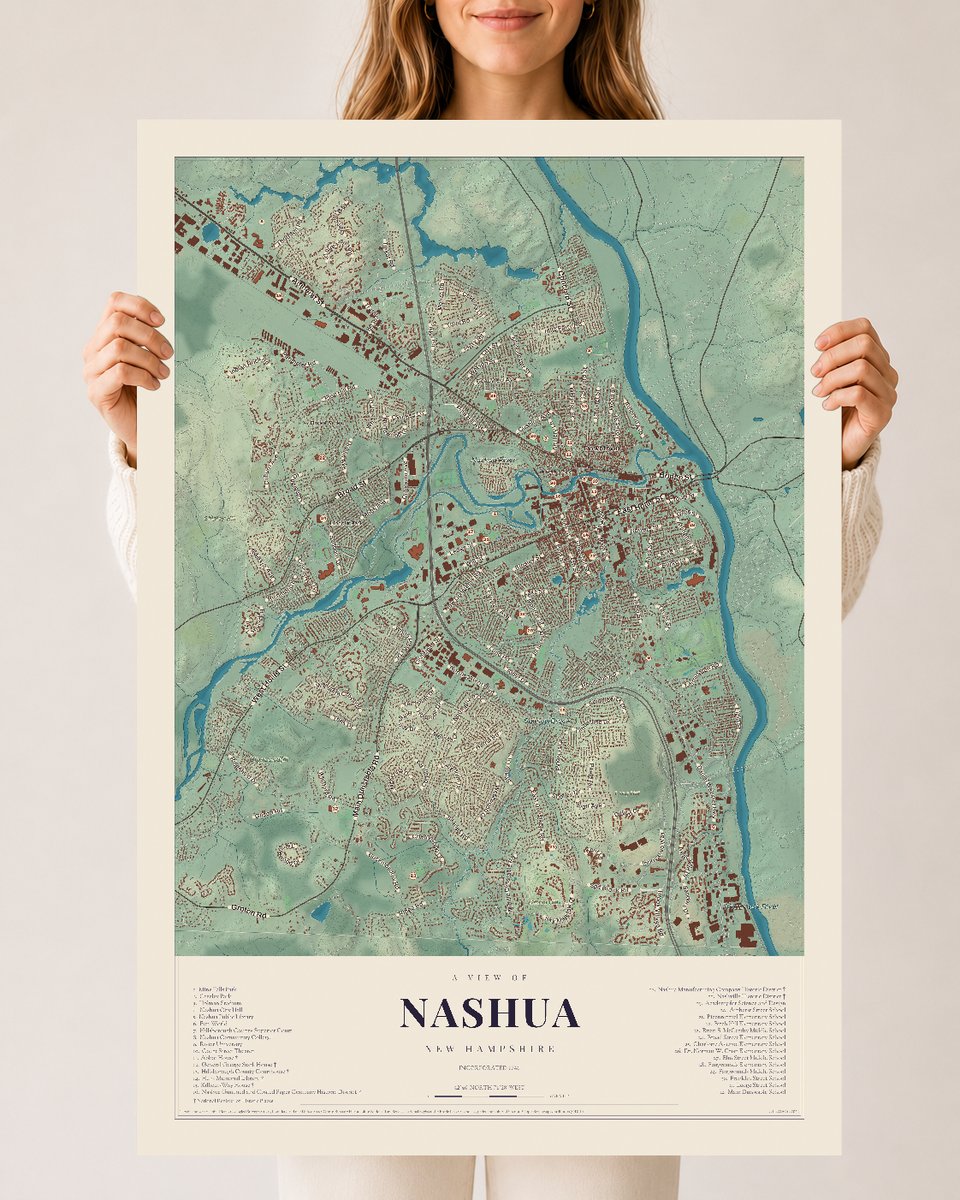 NH Current Atlas 2026 | Nashua | 24" x 36" | Archival Matte Print