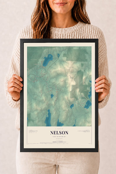 NH Current Atlas 2026 | Nelson | 12" x 18" | W/ Black Ayous Wood Frame