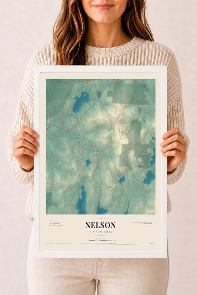NH Current Atlas 2026 | Nelson | 12" x 18" | W/ White Ayous Wood Frame