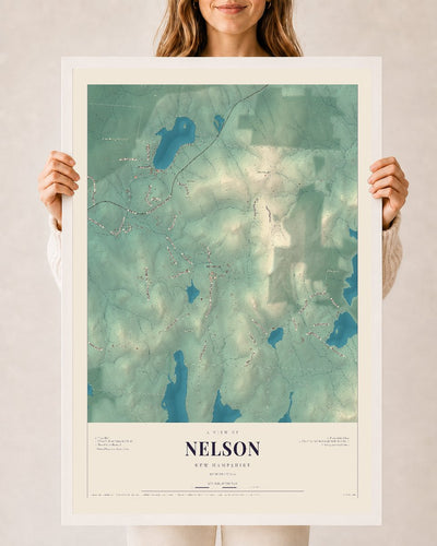 NH Current Atlas 2026 | Nelson | 24" x 36" | W/ White Ayous Wood Frame