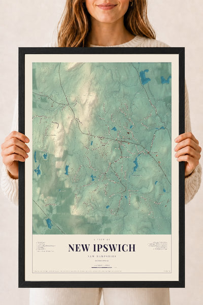 NH Current Atlas 2026 | New Ipswich | 18" x 24" | W/ Black Ayous Wood Frame
