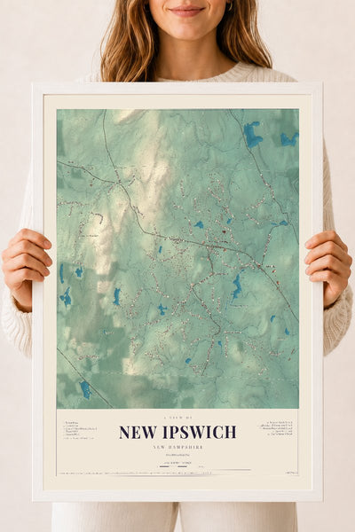NH Current Atlas 2026 | New Ipswich | 18" x 24" | W/ White Ayous Wood Frame