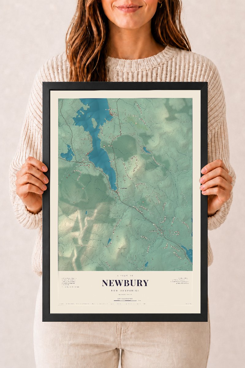 NH Current Atlas 2026 | Newbury | 12" x 18" | W/ Black Ayous Wood Frame