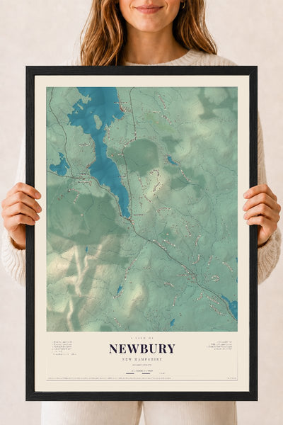 NH Current Atlas 2026 | Newbury | 18" x 24" | W/ Black Ayous Wood Frame