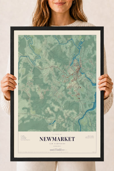 NH Current Atlas 2026 | Newmarket | 18" x 24" | W/ Black Ayous Wood Frame