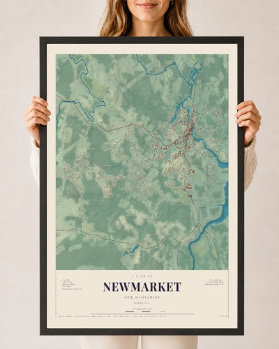 NH Current Atlas 2026 | Newmarket | 24" x 36" | W/ Black Ayous Wood Frame