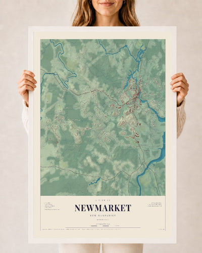 NH Current Atlas 2026 | Newmarket | 24" x 36" | W/ White Ayous Wood Frame