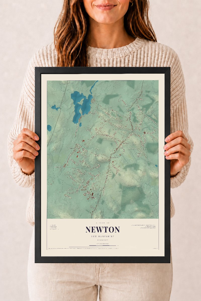 NH Current Atlas 2026 | Newton | 12" x 18" | W/ Black Ayous Wood Frame