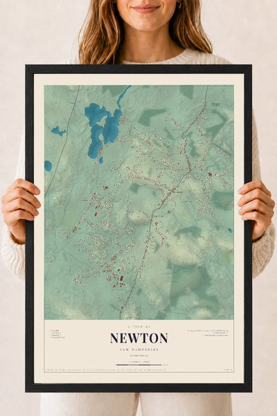 NH Current Atlas 2026 | Newton | 18" x 24" | W/ Black Ayous Wood Frame
