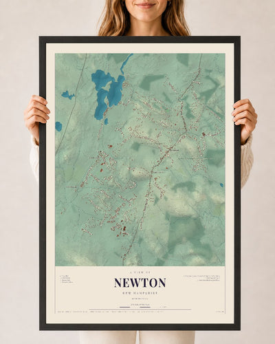 NH Current Atlas 2026 | Newton | 24" x 36" | W/ Black Ayous Wood Frame