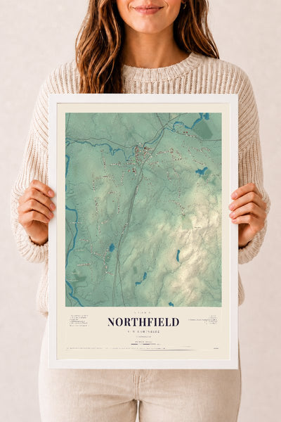 NH Current Atlas 2026 | Northfield | 12" x 18" | W/ White Ayous Wood Frame