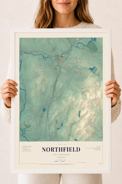 NH Current Atlas 2026 | Northfield | 18" x 24" | W/ White Ayous Wood Frame
