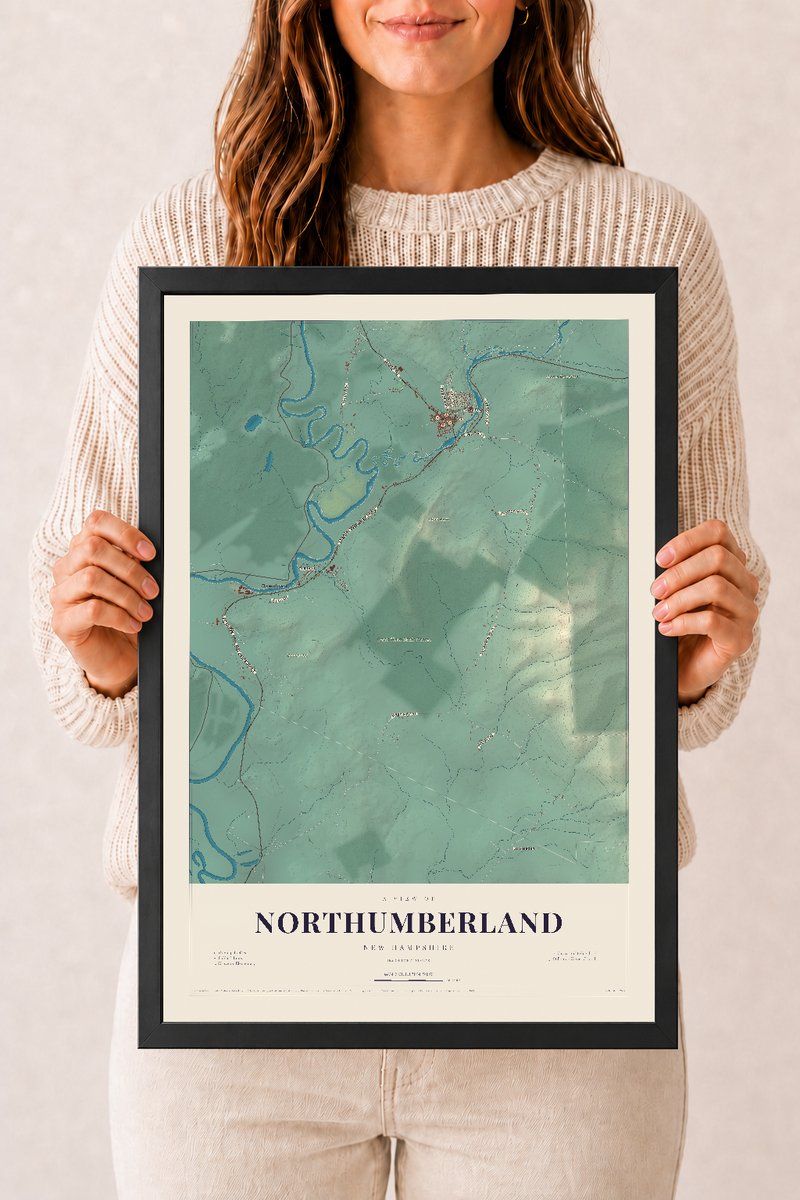 NH Current Atlas 2026 | Northumberland | 12" x 18" | W/ Black Ayous Wood Frame