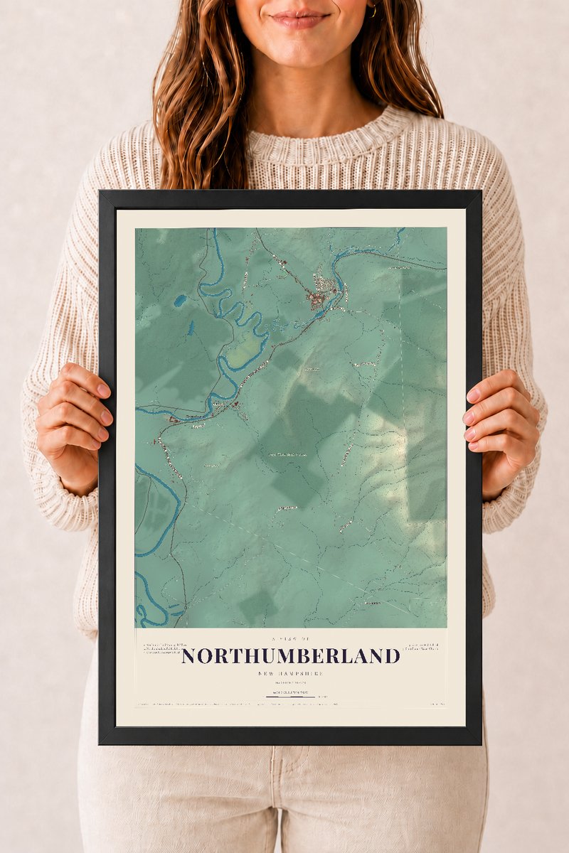 NH Current Atlas 2026 | Northumberland | 12" x 18" | W/ Black Ayous Wood Frame