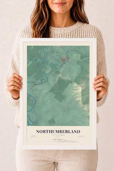 NH Current Atlas 2026 | Northumberland | 12" x 18" | W/ White Ayous Wood Frame