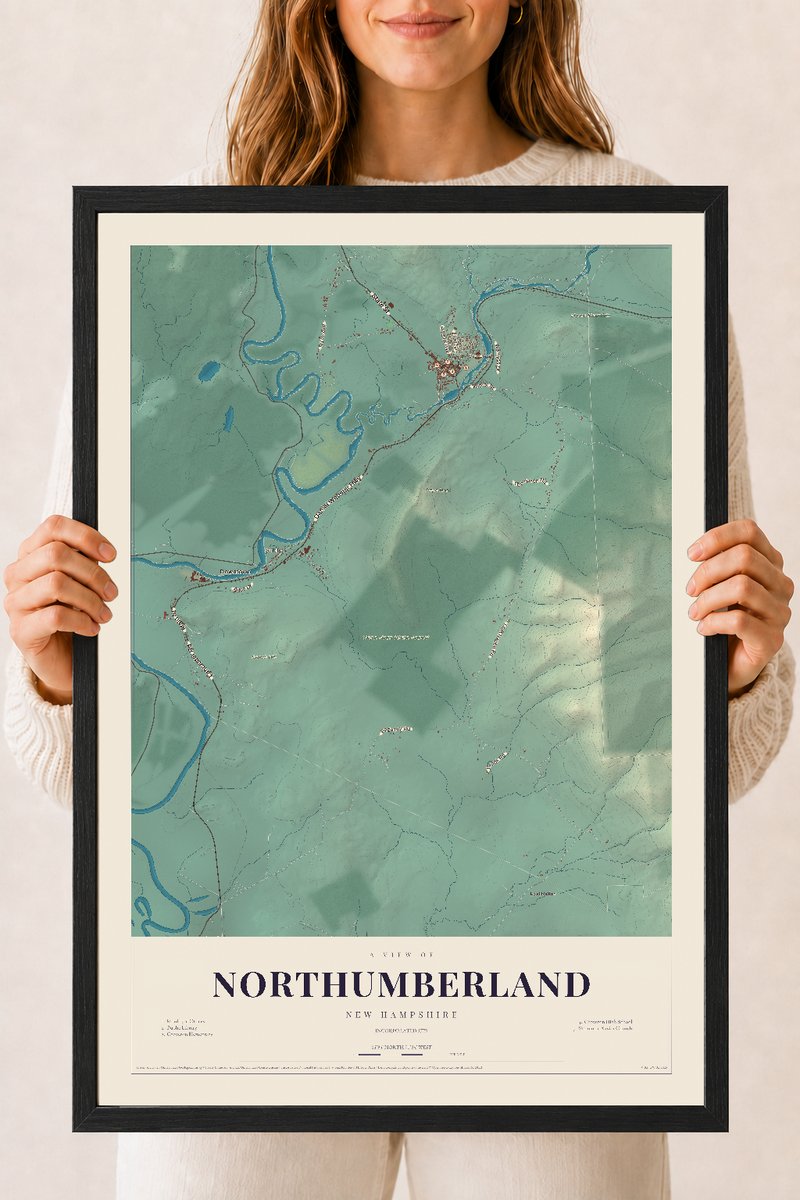 NH Current Atlas 2026 | Northumberland | 18" x 24" | W/ Black Ayous Wood Frame