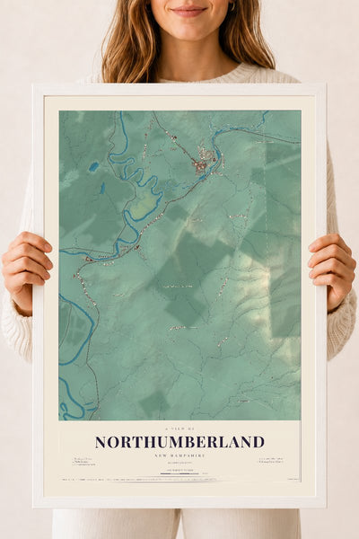 NH Current Atlas 2026 | Northumberland | 18" x 24" | W/ White Ayous Wood Frame