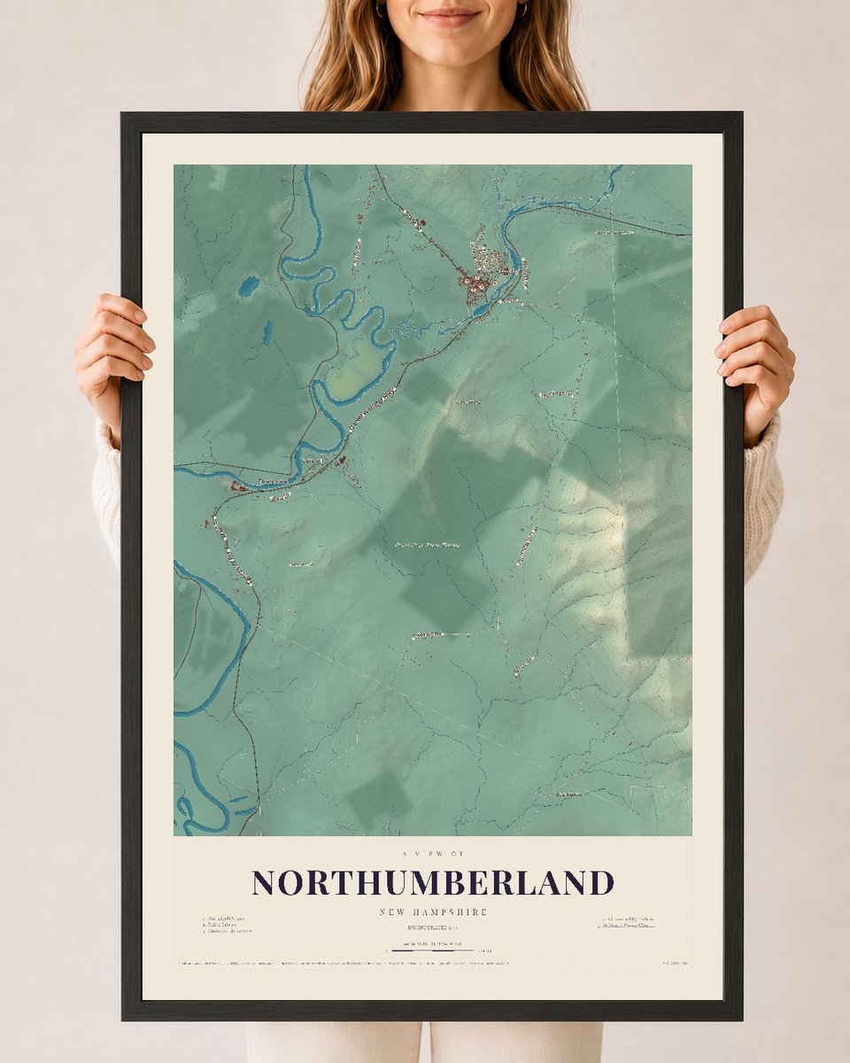NH Current Atlas 2026 | Northumberland | 24" x 36" | W/ Black Ayous Wood Frame