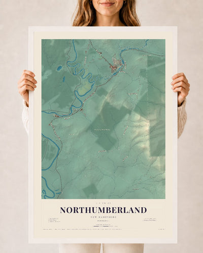 NH Current Atlas 2026 | Northumberland | 24" x 36" | W/ White Ayous Wood Frame