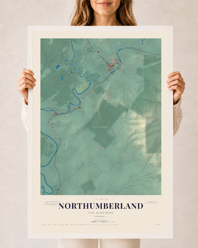 NH Current Atlas 2026 | Northumberland | 24" x 36" | W/ White Ayous Wood Frame