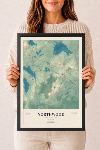 NH Current Atlas 2026 | Northwood | 12" x 18" | W/ Black Ayous Wood Frame