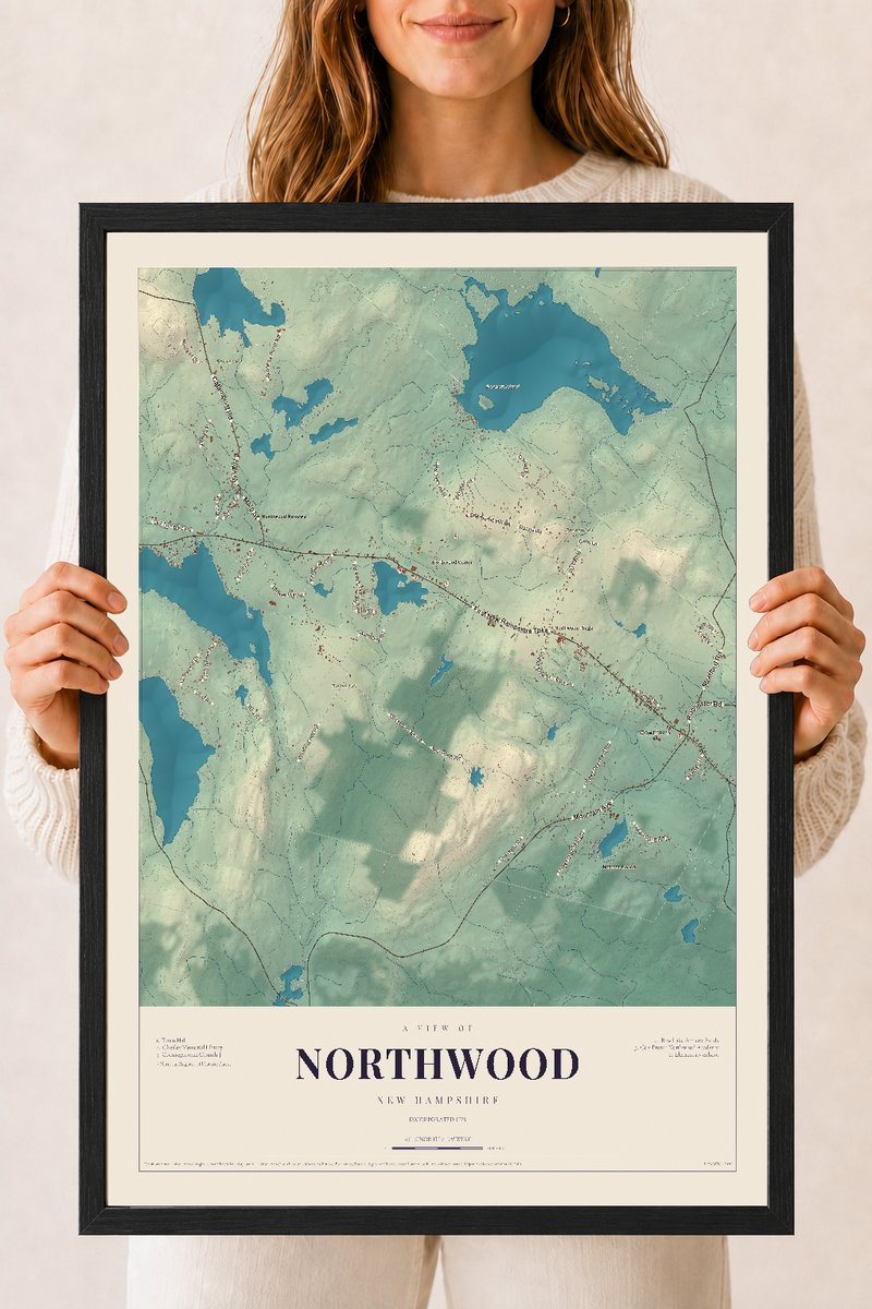 NH Current Atlas 2026 | Northwood | 18" x 24" | W/ Black Ayous Wood Frame