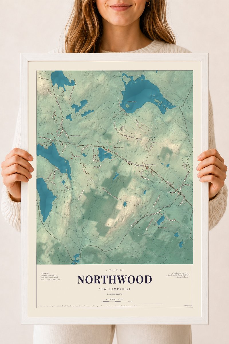 NH Current Atlas 2026 | Northwood | 18" x 24" | W/ White Ayous Wood Frame