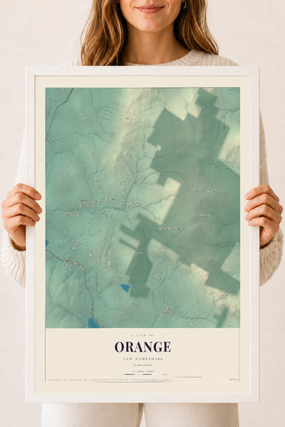NH Current Atlas 2026 | Orange | 18" x 24" | W/ White Ayous Wood Frame