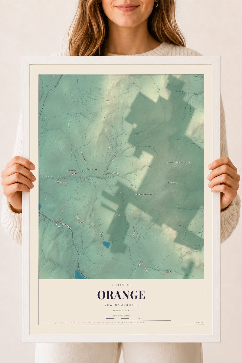 NH Current Atlas 2026 | Orange | 18" x 24" | W/ White Ayous Wood Frame