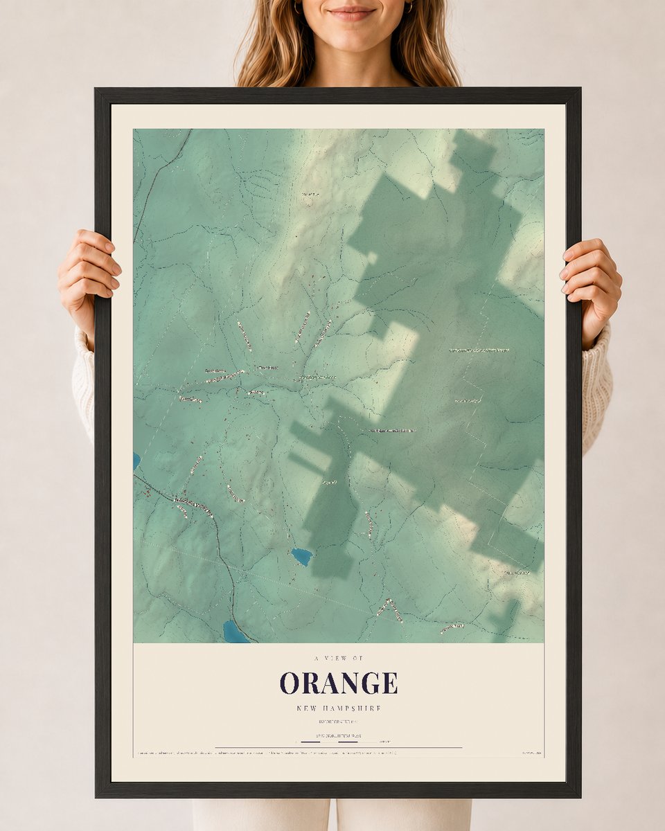 NH Current Atlas 2026 | Orange | 24" x 36" | W/ Black Ayous Wood Frame