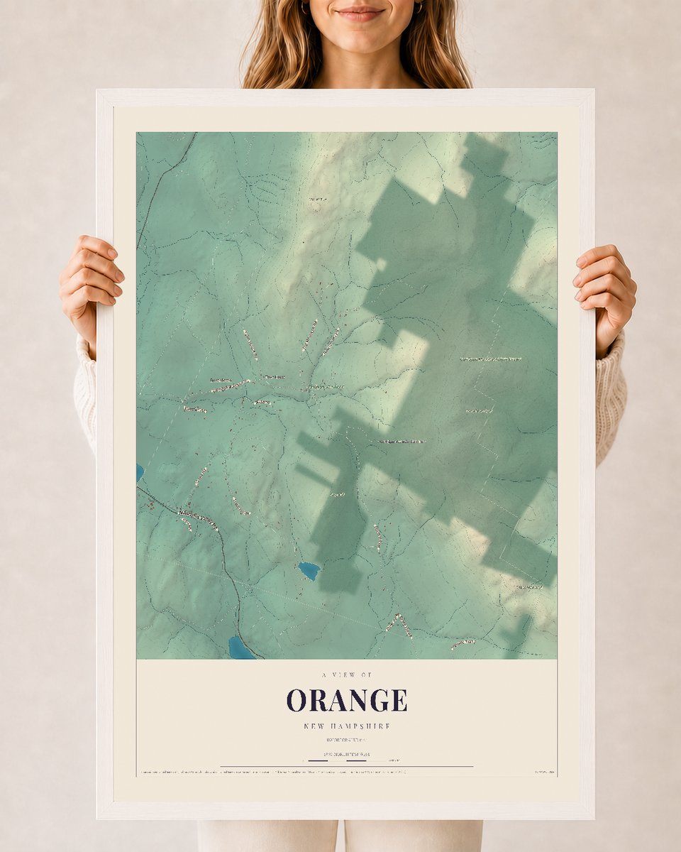 NH Current Atlas 2026 | Orange | 24" x 36" | W/ White Ayous Wood Frame