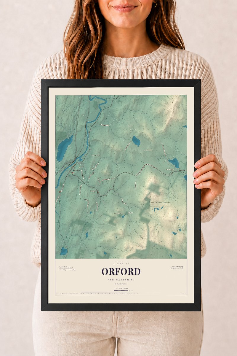 NH Current Atlas 2026 | Orford | 12" x 18" | W/ Black Ayous Wood Frame