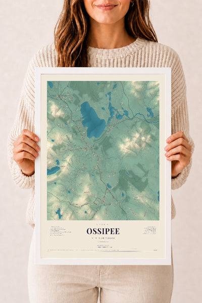 NH Current Atlas 2026 | Ossipee | 12" x 18" | W/ White Ayous Wood Frame