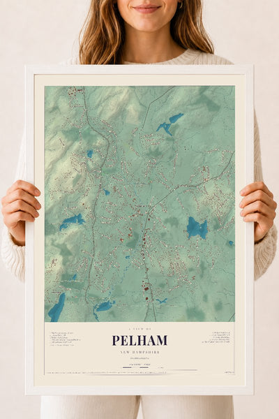 NH Current Atlas 2026 | Pelham | 18" x 24" | W/ White Ayous Wood Frame