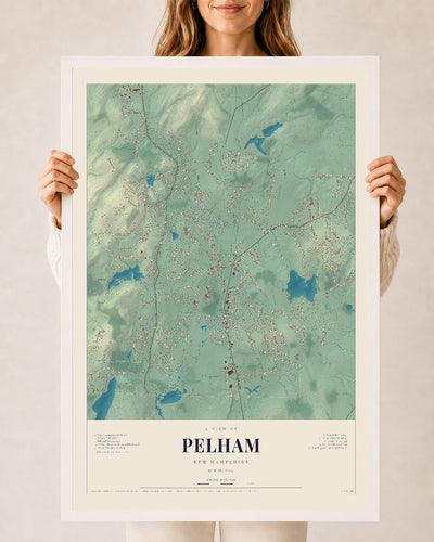 NH Current Atlas 2026 | Pelham | 24" x 36" | W/ White Ayous Wood Frame