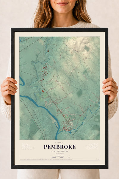 NH Current Atlas 2026 | Pembroke | 18" x 24" | W/ Black Ayous Wood Frame