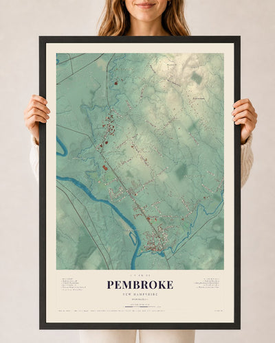 NH Current Atlas 2026 | Pembroke | 24" x 36" | W/ Black Ayous Wood Frame