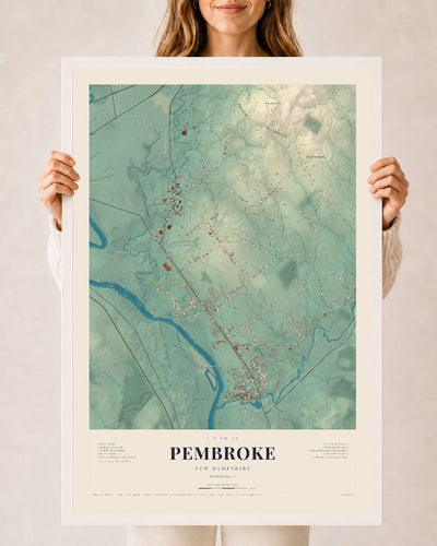 NH Current Atlas 2026 | Pembroke | 24" x 36" | W/ White Ayous Wood Frame