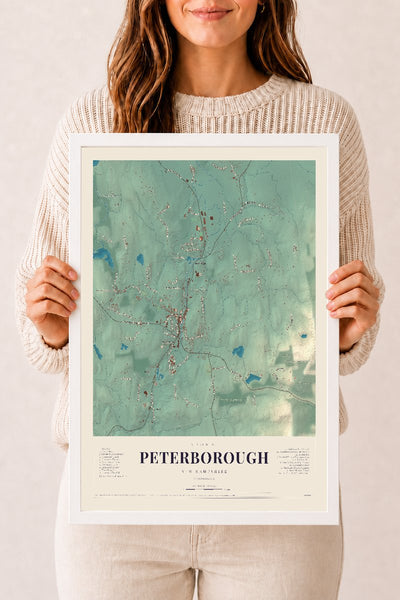 NH Current Atlas 2026 | Peterborough | 12" x 18" | W/ White Ayous Wood Frame
