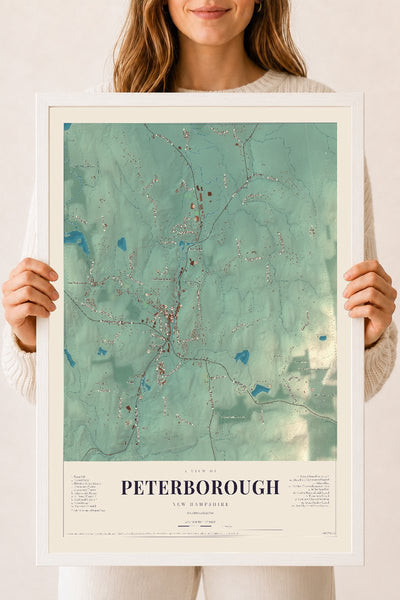 NH Current Atlas 2026 | Peterborough | 18" x 24" | W/ White Ayous Wood Frame