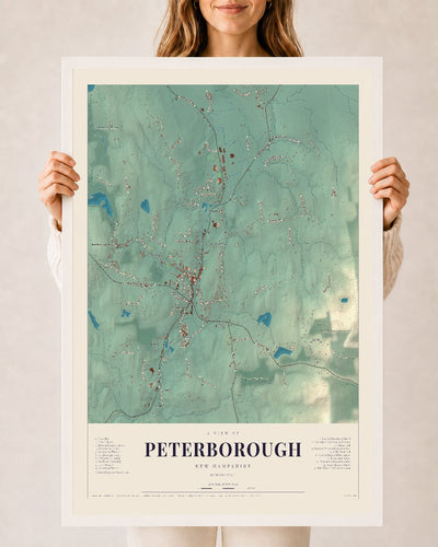 NH Current Atlas 2026 | Peterborough | 24" x 36" | W/ White Ayous Wood Frame