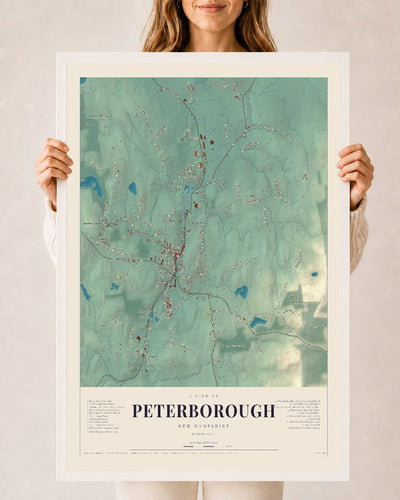 NH Current Atlas 2026 | Peterborough | 24" x 36" | W/ White Ayous Wood Frame