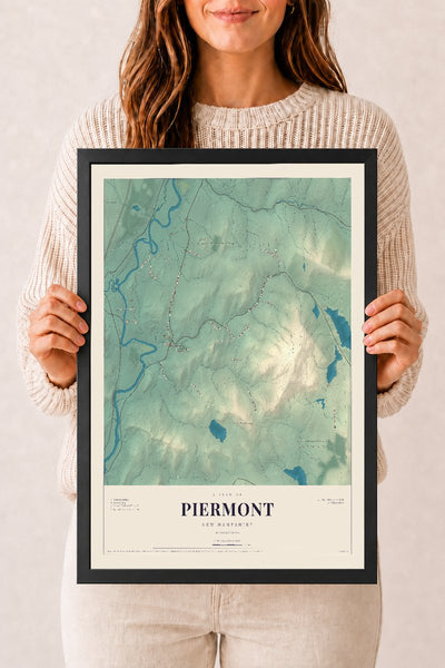 NH Current Atlas 2026 | Piermont | 12" x 18" | W/ Black Ayous Wood Frame