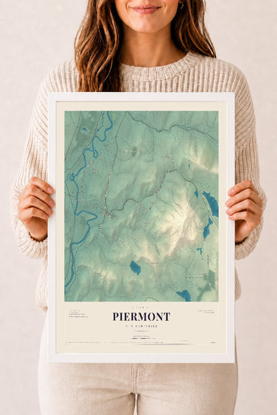 NH Current Atlas 2026 | Piermont | 12" x 18" | W/ White Ayous Wood Frame