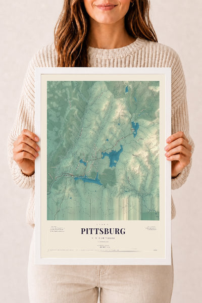 NH Current Atlas 2026 | Pittsburg | 12" x 18" | W/ White Ayous Wood Frame
