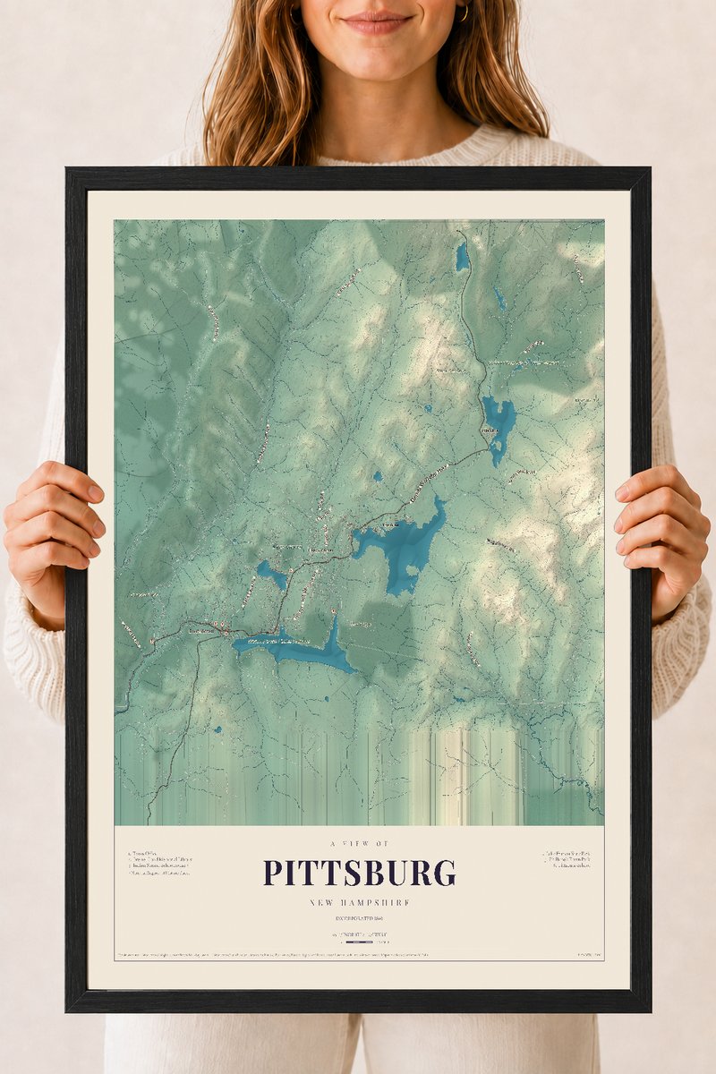 NH Current Atlas 2026 | Pittsburg | 18" x 24" | W/ Black Ayous Wood Frame
