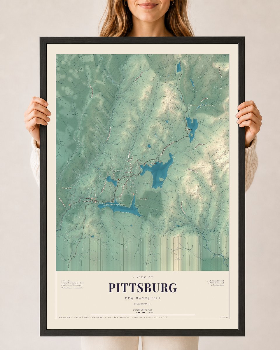 NH Current Atlas 2026 | Pittsburg | 24" x 36" | W/ Black Ayous Wood Frame