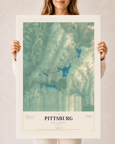 NH Current Atlas 2026 | Pittsburg | 24" x 36" | W/ White Ayous Wood Frame